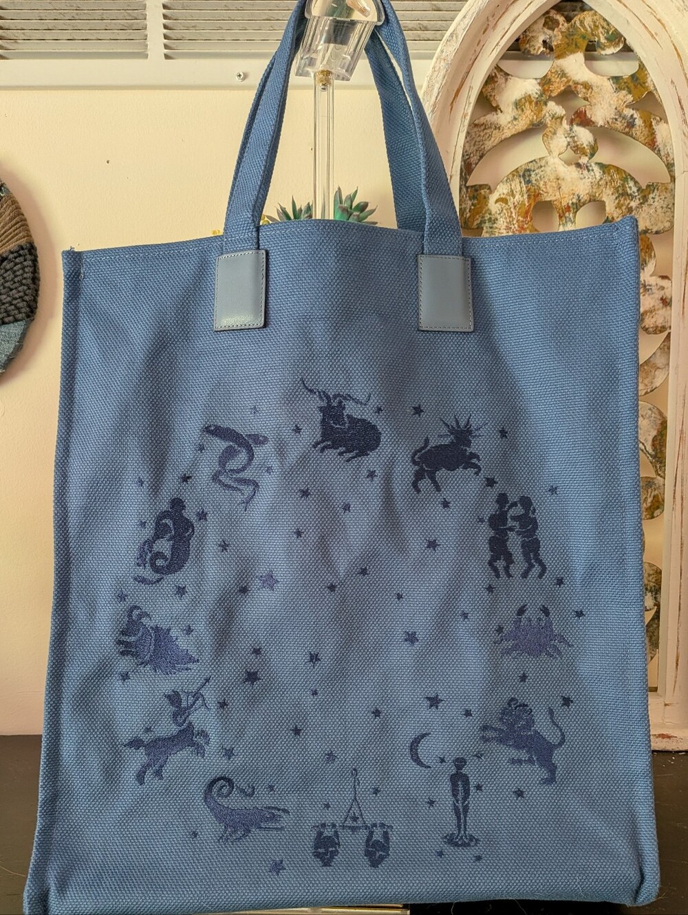 GUCCI VIP Gift Limited Edition Blue Zodiac Canvas Tote